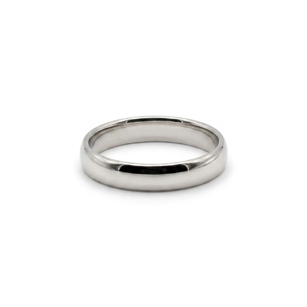 4mm Comfort fit men Bands 2.7G Size 9, 14K White Gold