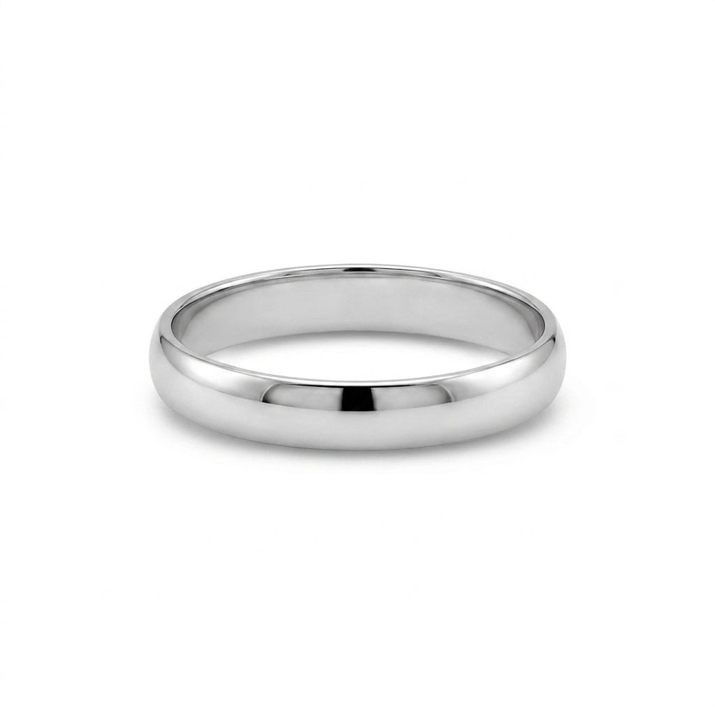 4mm Comfort fit men Bands 2.7G Size 9, 14K White Gold