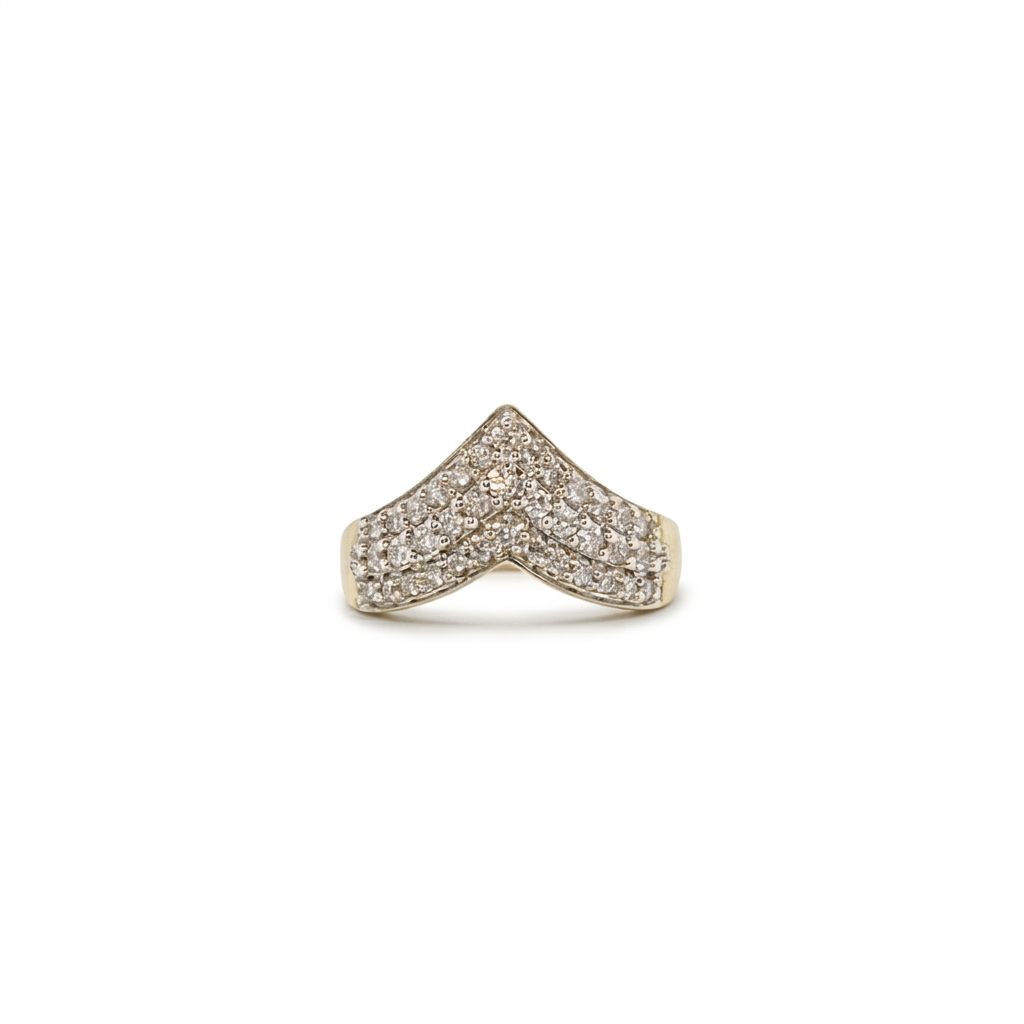 Natural Diamonds (0.50 CTW) Designer Band, Size 7, 14K Yellow Gold