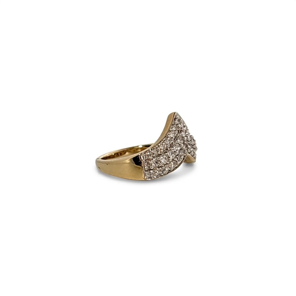 Natural Diamonds (0.50 CTW) Designer Band, Size 7, 14K Yellow Gold