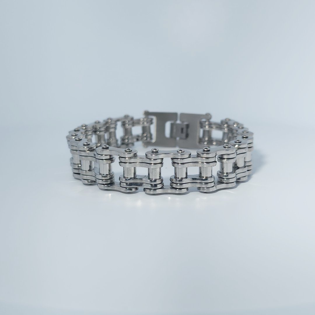 Stainless Steel Bracelet, unisex, 35.3g, chain-link style with a box clasp.