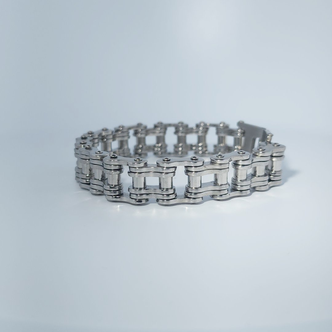 Stainless Steel Bracelet, unisex, 35.3g, chain-link style with a box clasp.