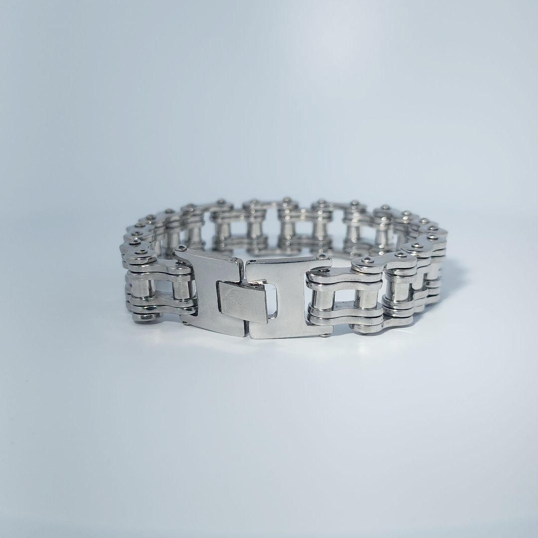 Stainless Steel Bracelet, unisex, 35.3g, chain-link style with a box clasp.
