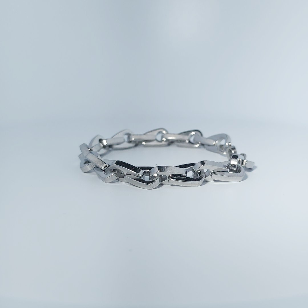 Stainless Steel Unisex Bracelet, link chain design, lobster clasp closure.