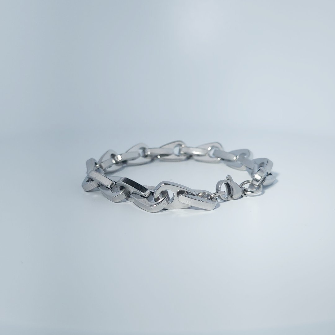 Stainless Steel Unisex Bracelet, link chain design, lobster clasp closure.