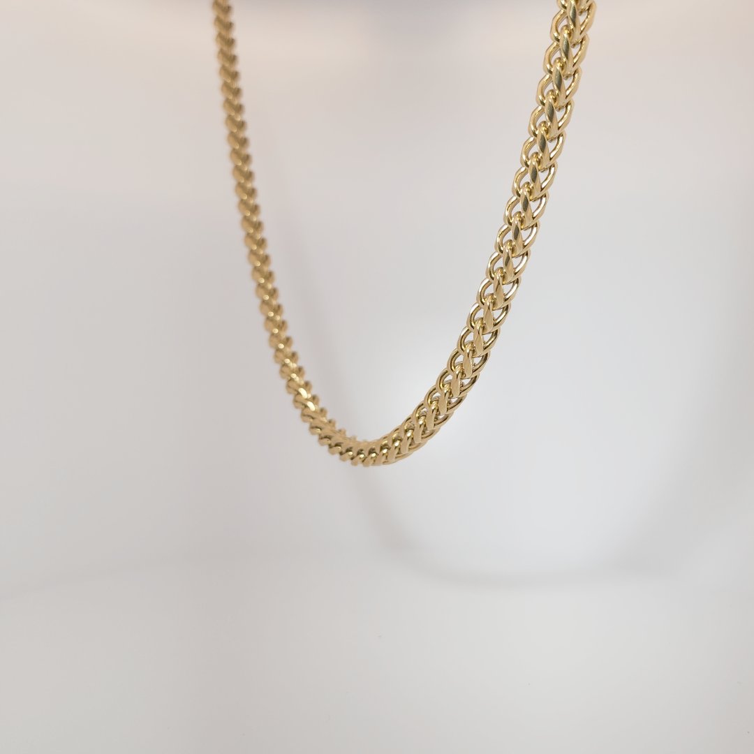 14K Yellow Gold Plated Stainless Steel Chain Necklace, Men's.