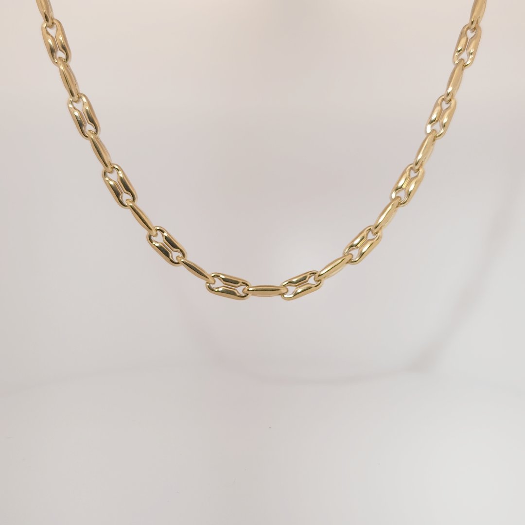 Unisex Necklace Chain, Stainless Steel with 14K Yellow Gold Plating.