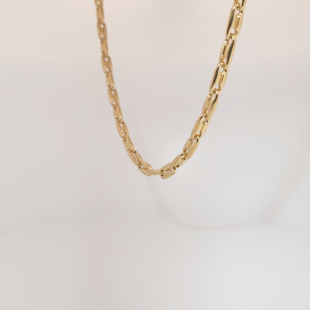Unisex Necklace Chain, Stainless Steel with 14K Yellow Gold Plating.
