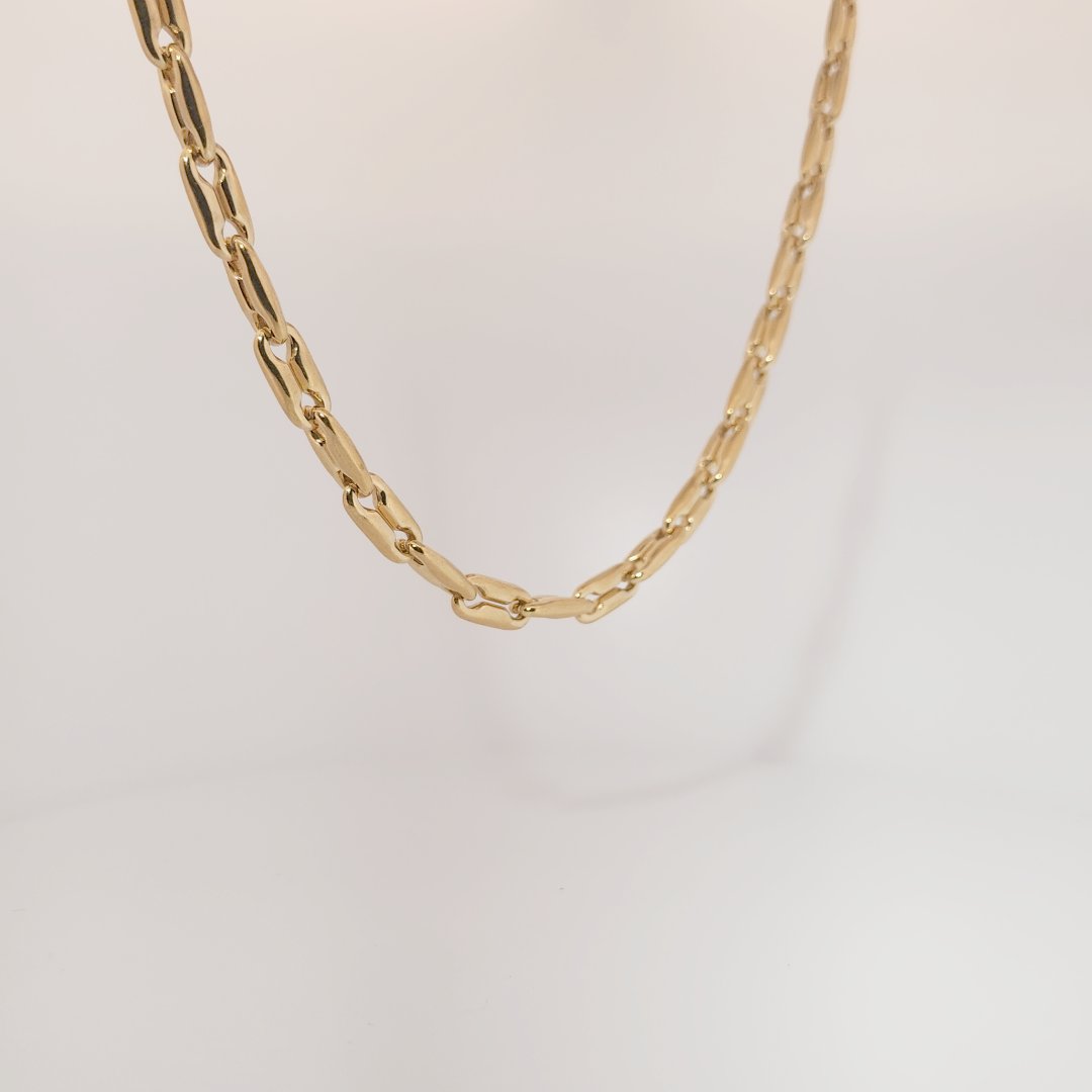 Unisex Necklace Chain, Stainless Steel with 14K Yellow Gold Plating.