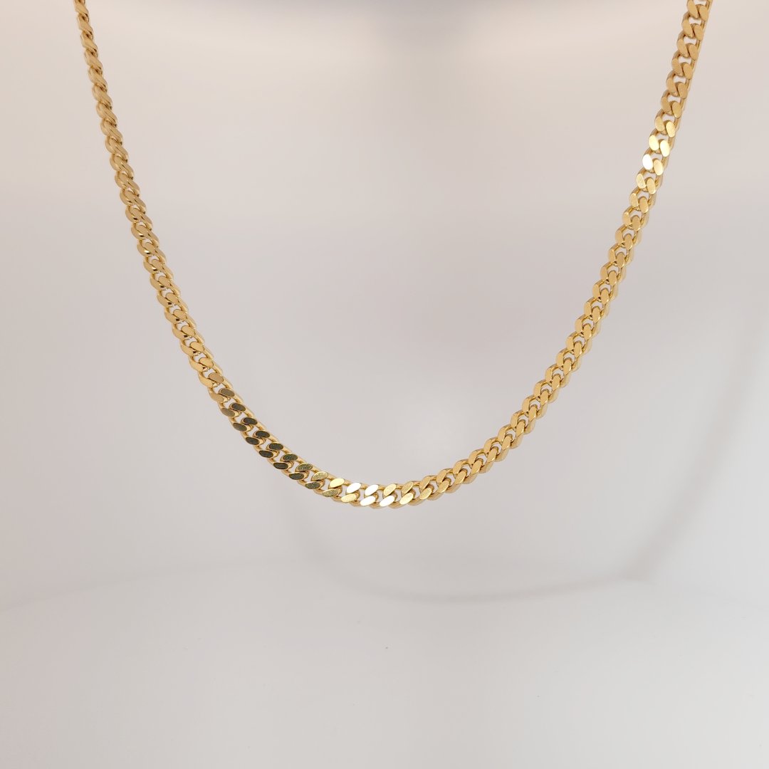Male Chain Necklace, Stainless Steel with 14K Yellow Gold Plating.