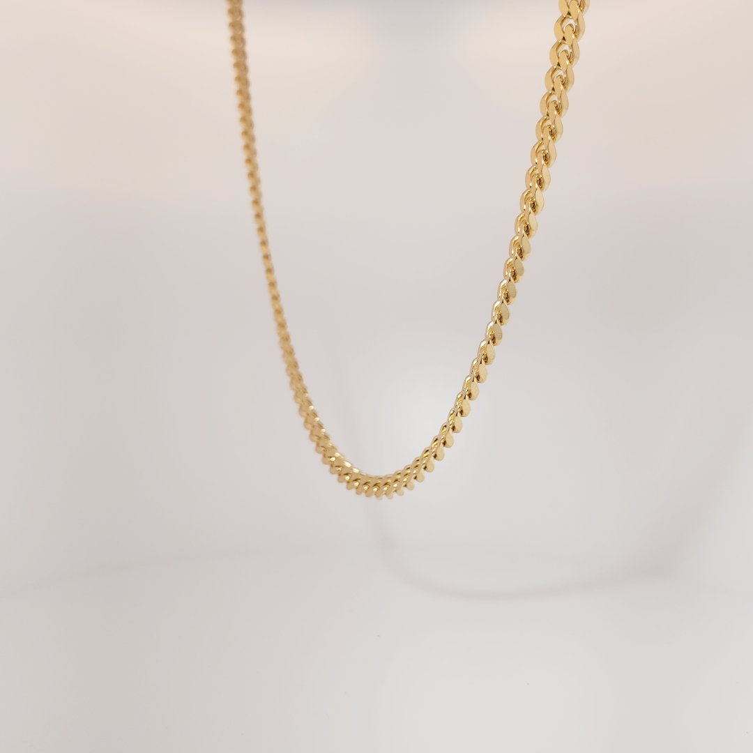 14K Yellow Gold Plated Stainless Steel Men's Necklace Chain.