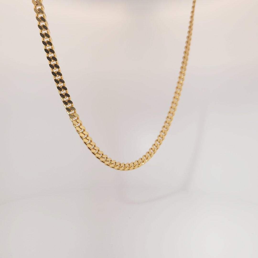 14K Yellow Gold Plated Stainless Steel Men's Necklace Chain.