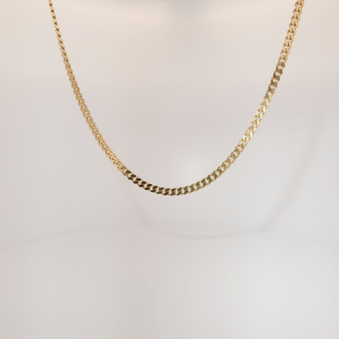 Stainless Steel Chain Necklace, 14K Yellow Gold Plated, Unisex.