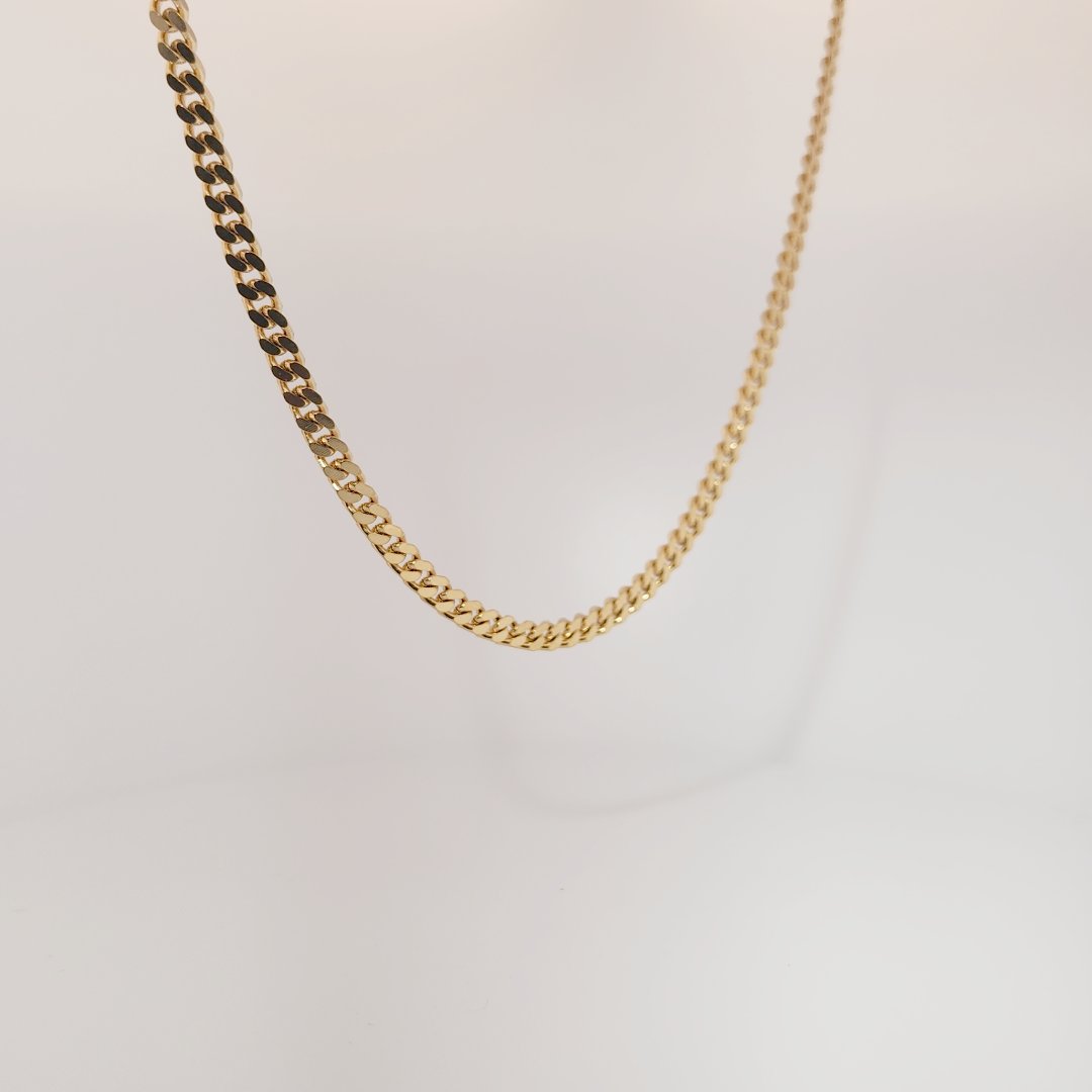 Stainless Steel Chain Necklace, 14K Yellow Gold Plated, Unisex.
