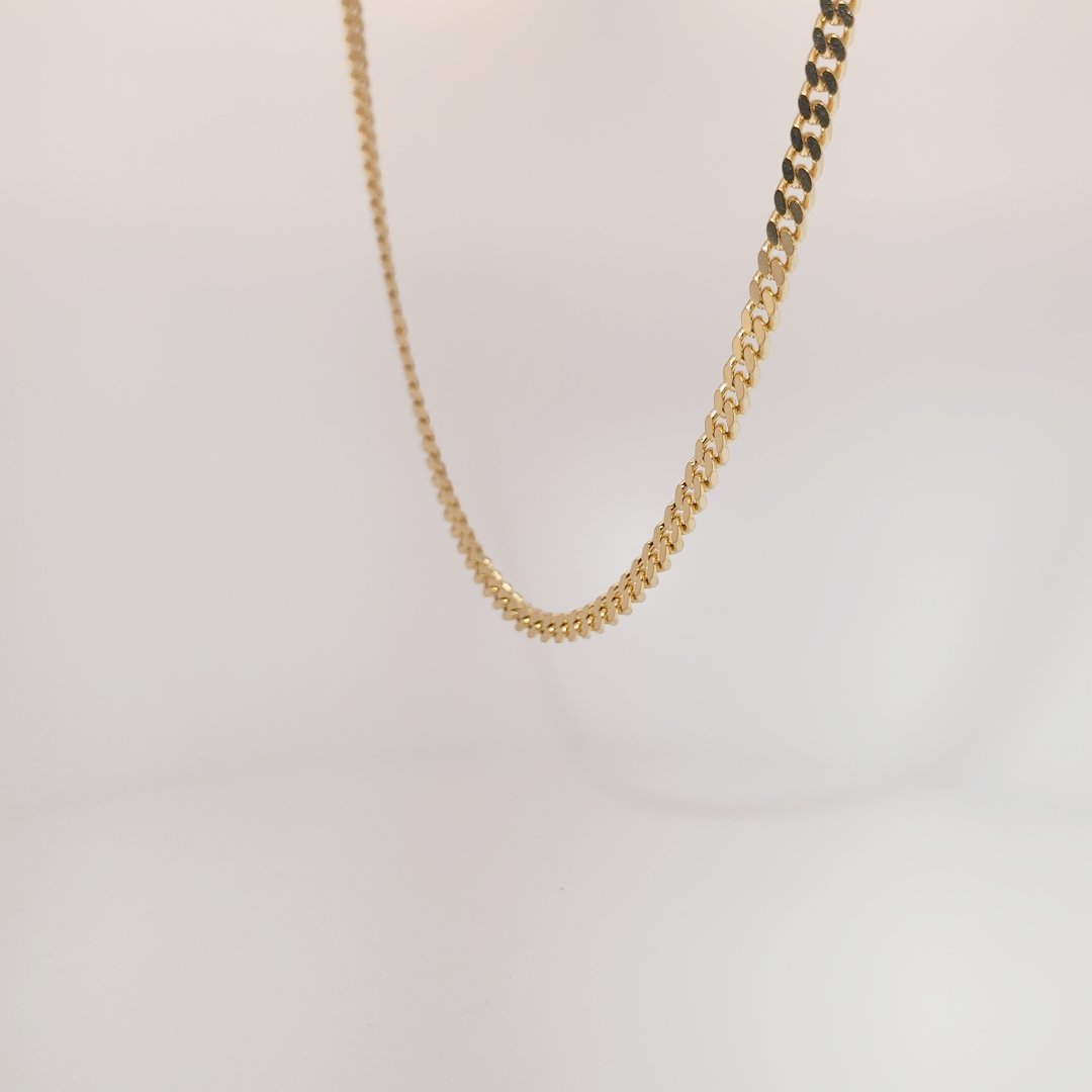 Stainless Steel Chain Necklace, 14K Yellow Gold Plated, Unisex.