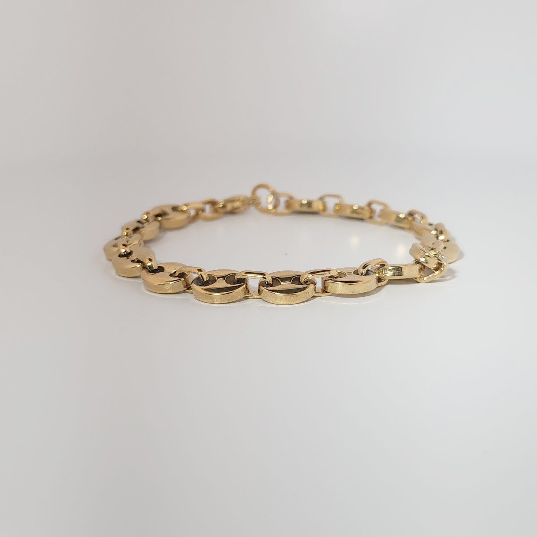 14K Yellow Gold Plated Stainless Steel Bracelet