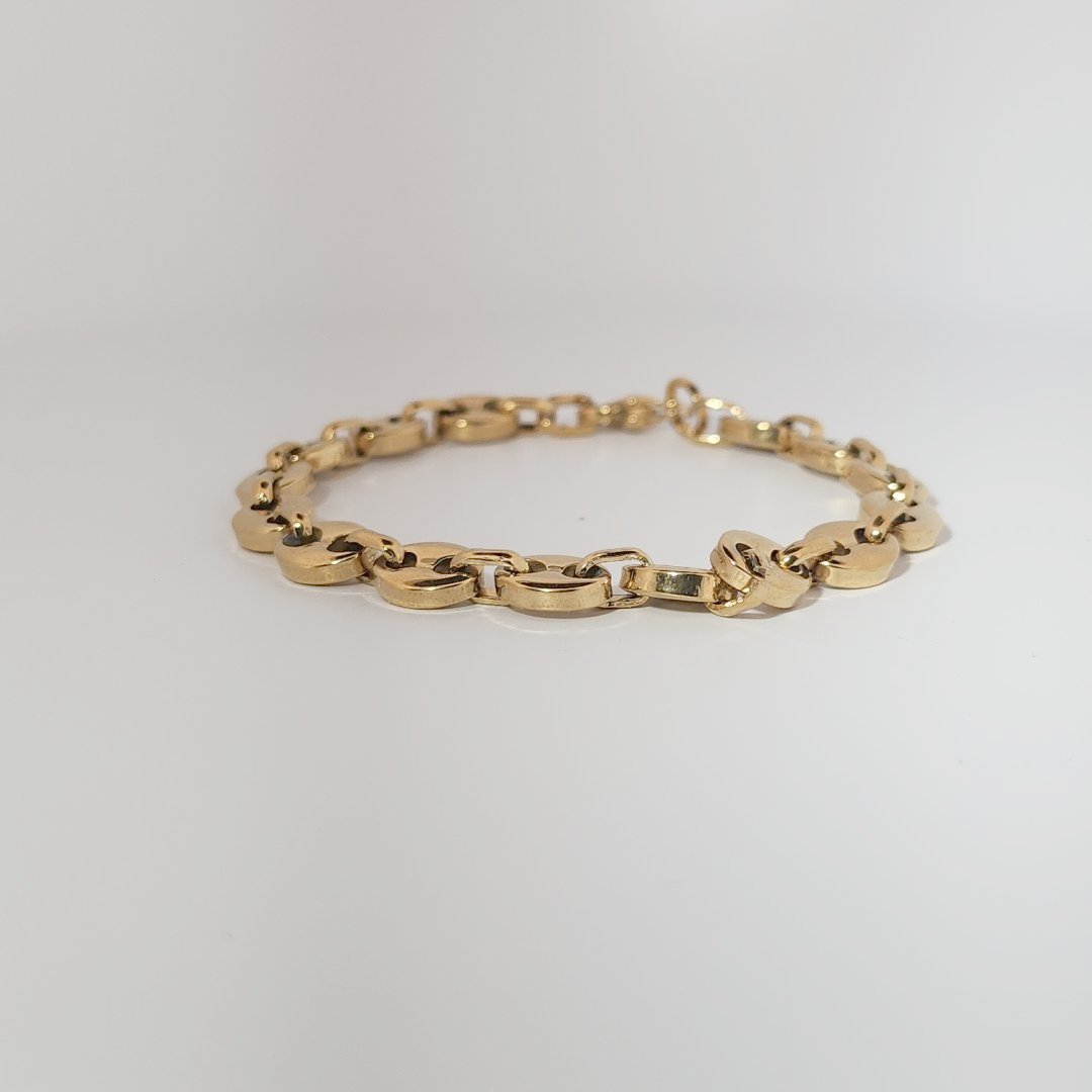 14K Yellow Gold Plated Stainless Steel Bracelet