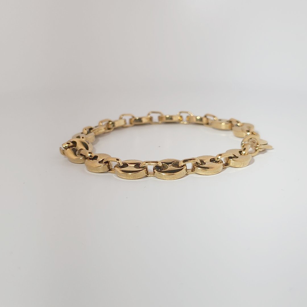 14K Yellow Gold Plated Stainless Steel Bracelet