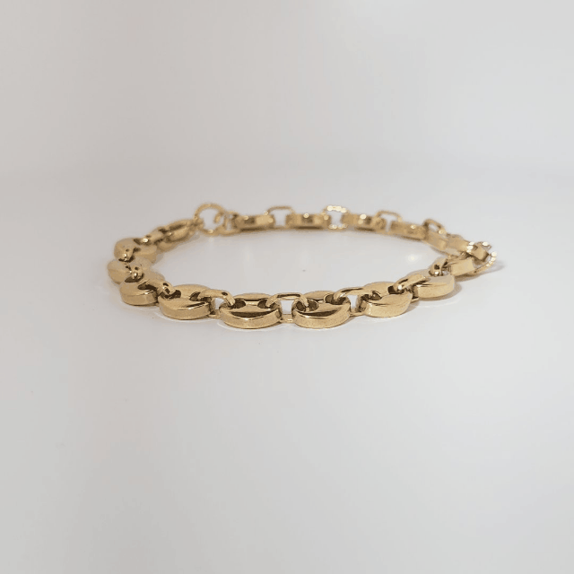14K Yellow Gold Plated Stainless Steel Bracelet