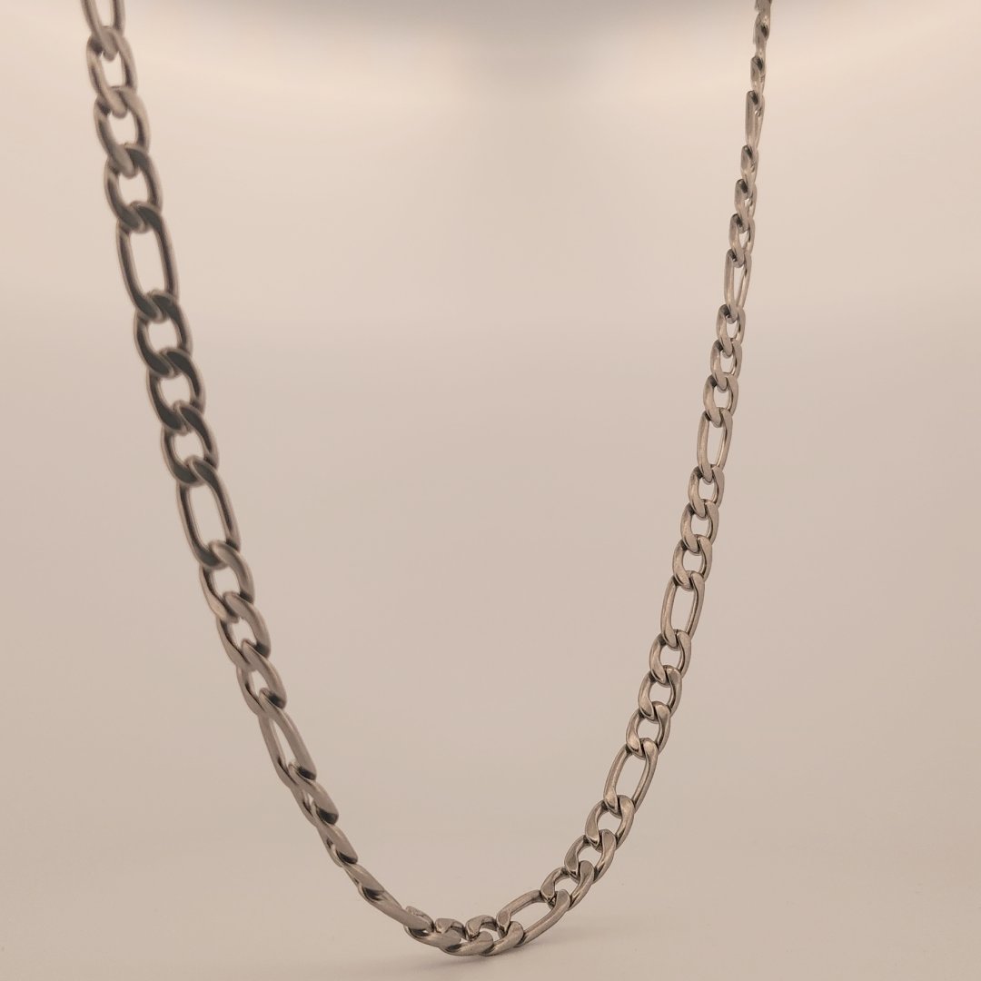 Figaro 7.5 mm Chain, 30Inches, Stainless Steel.