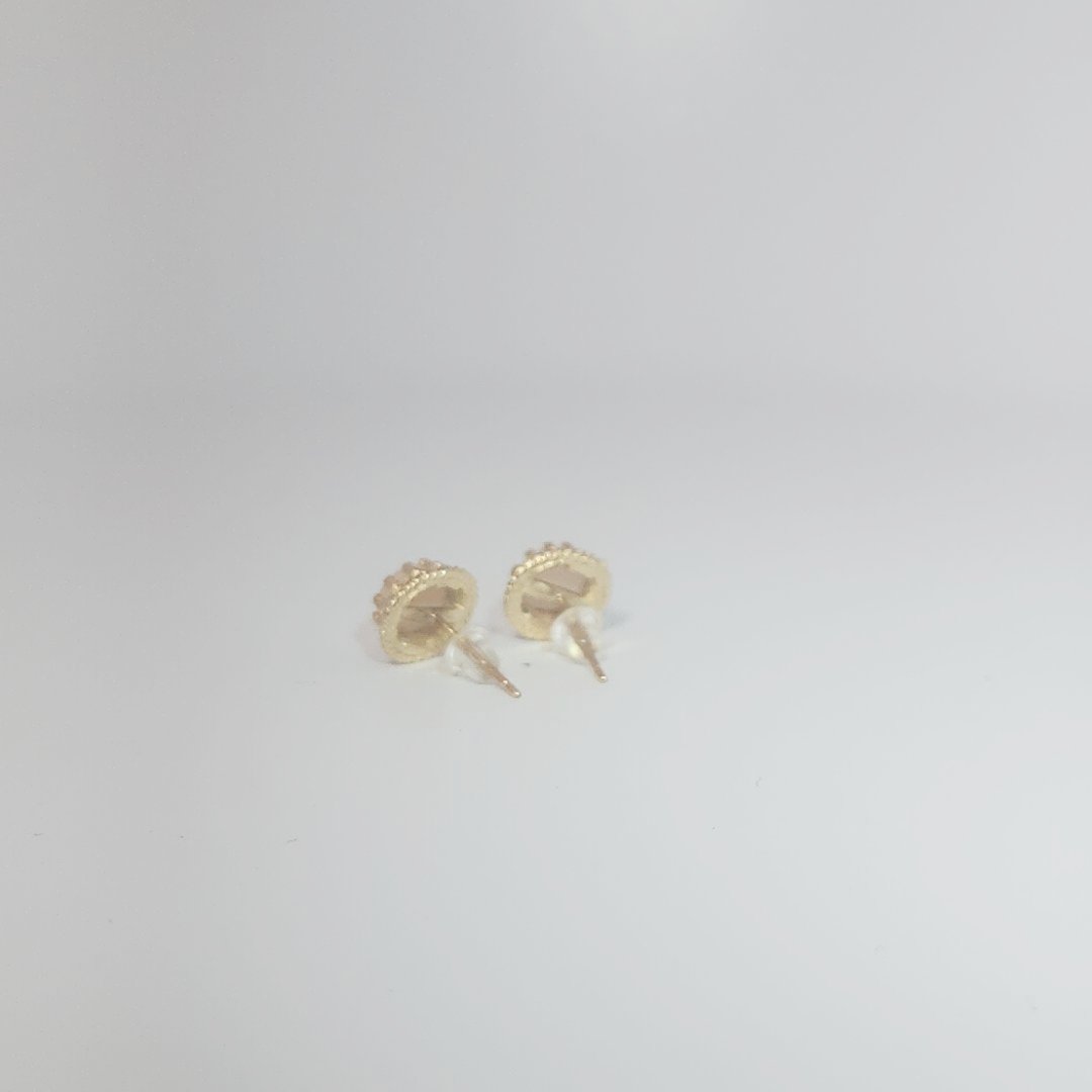 Natural White Coral Earrings, 14K Yellow Gold