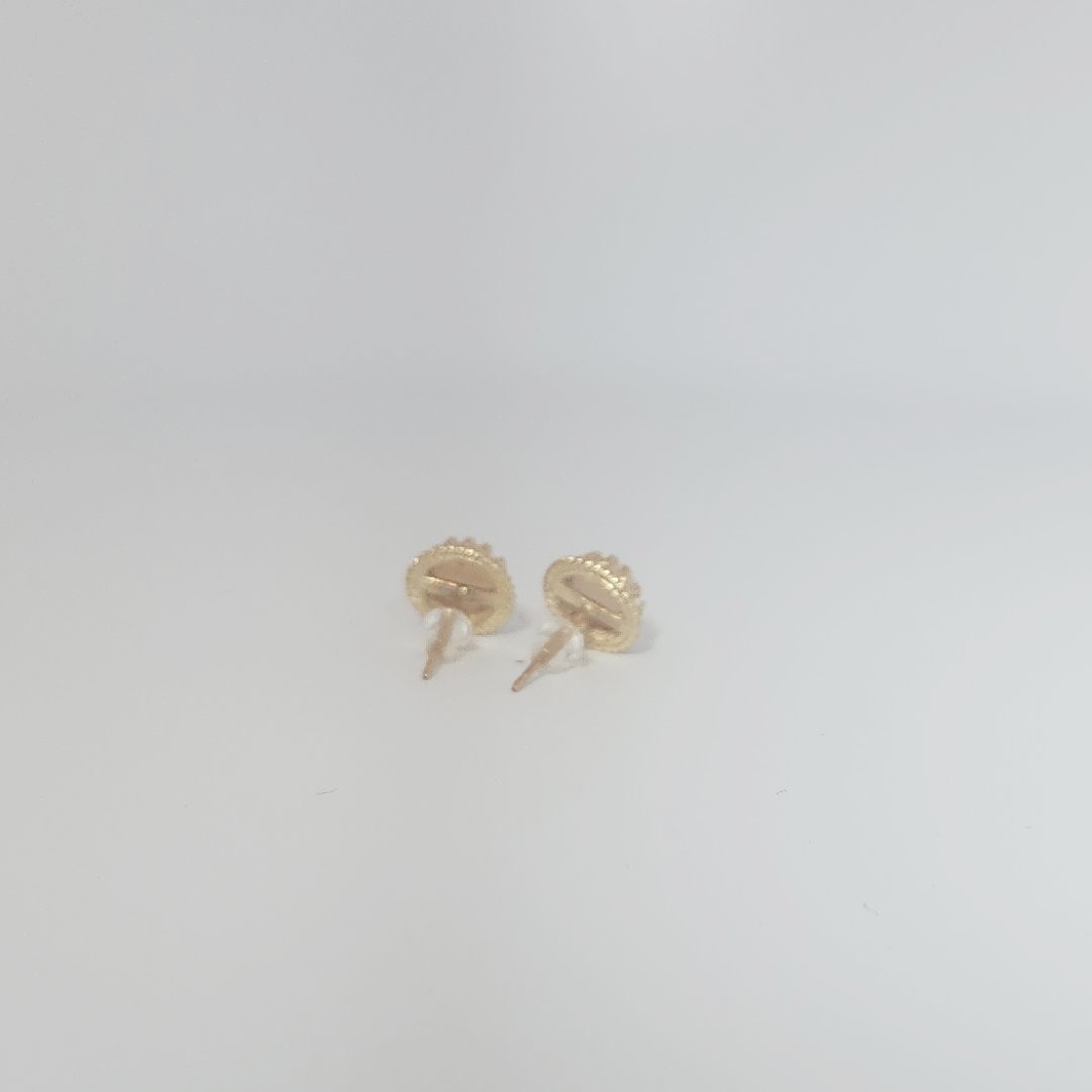 Natural White Coral Earrings, 14K Yellow Gold