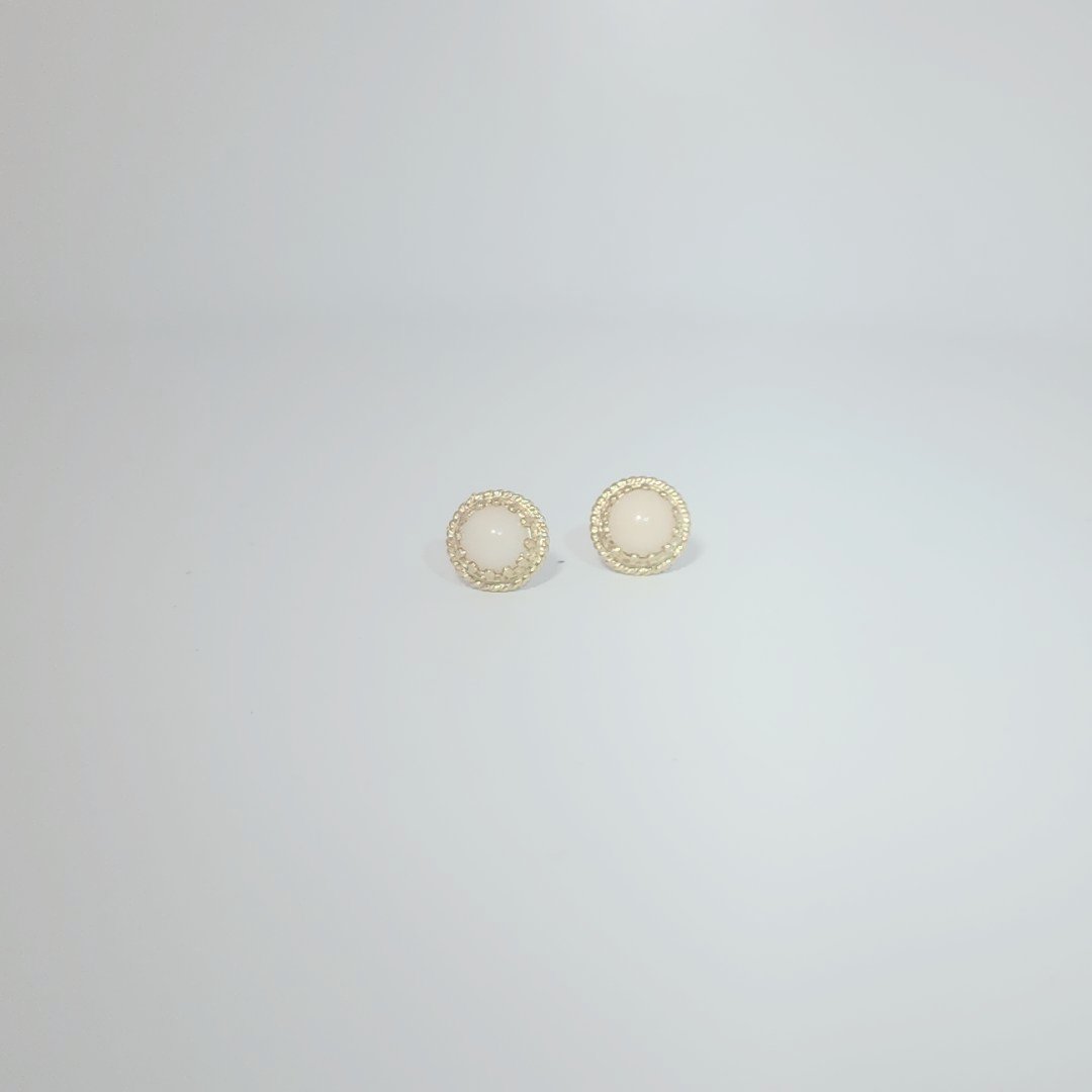 Natural Fresh Water Cultured Pearl with Natural Diamonds (0.075CT) Earrings, 14K Yellow Gold