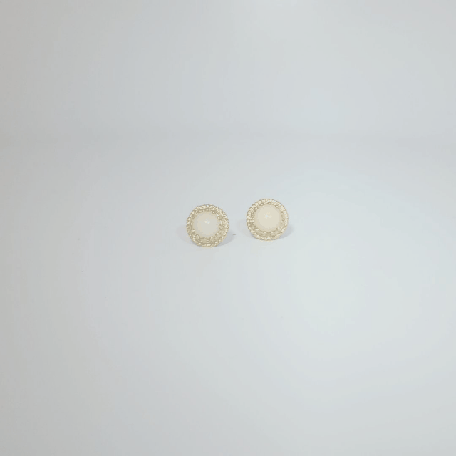 Natural Fresh Water Cultured Pearl with Natural Diamonds (0.075CT) Earrings, 14K Yellow Gold