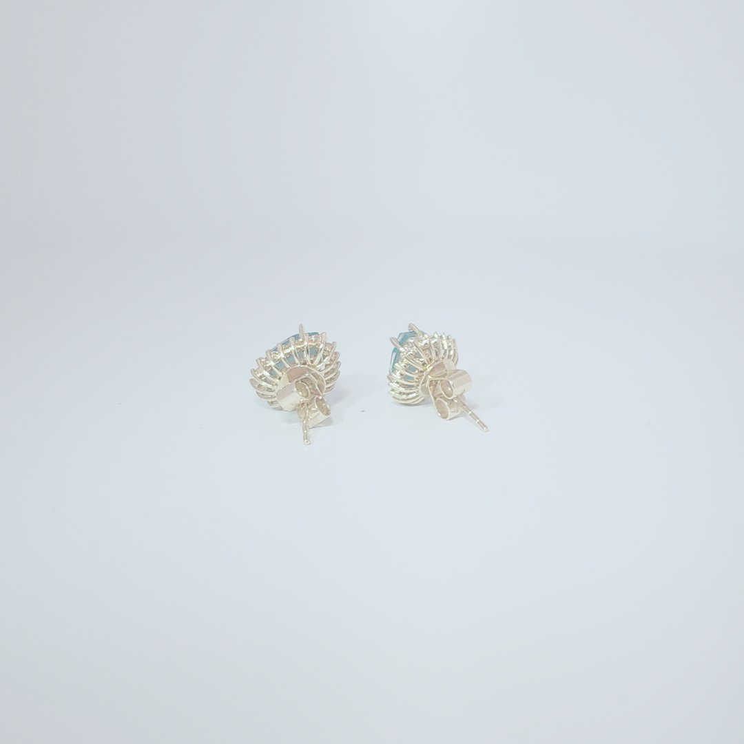 Natural Pear Shape Emerald (1.8CT Each, 3.6CTW) with 38 total Natural Diamonds (G/SI1 0.58CTW) Detachable Halo Earrings, 14K Yellow Gold
