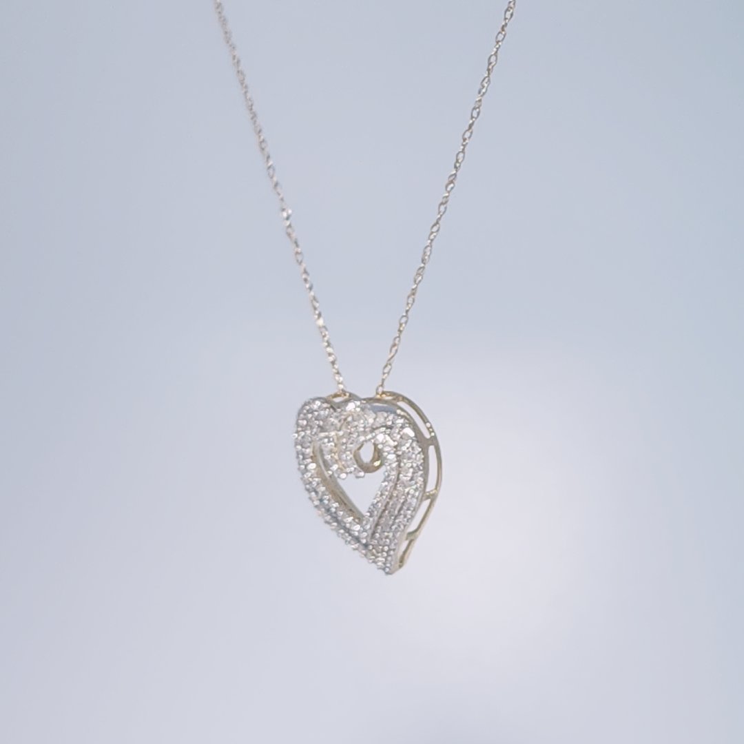 0.50ct Natural Diamond Pendant Chain, 10K Yellow Gold