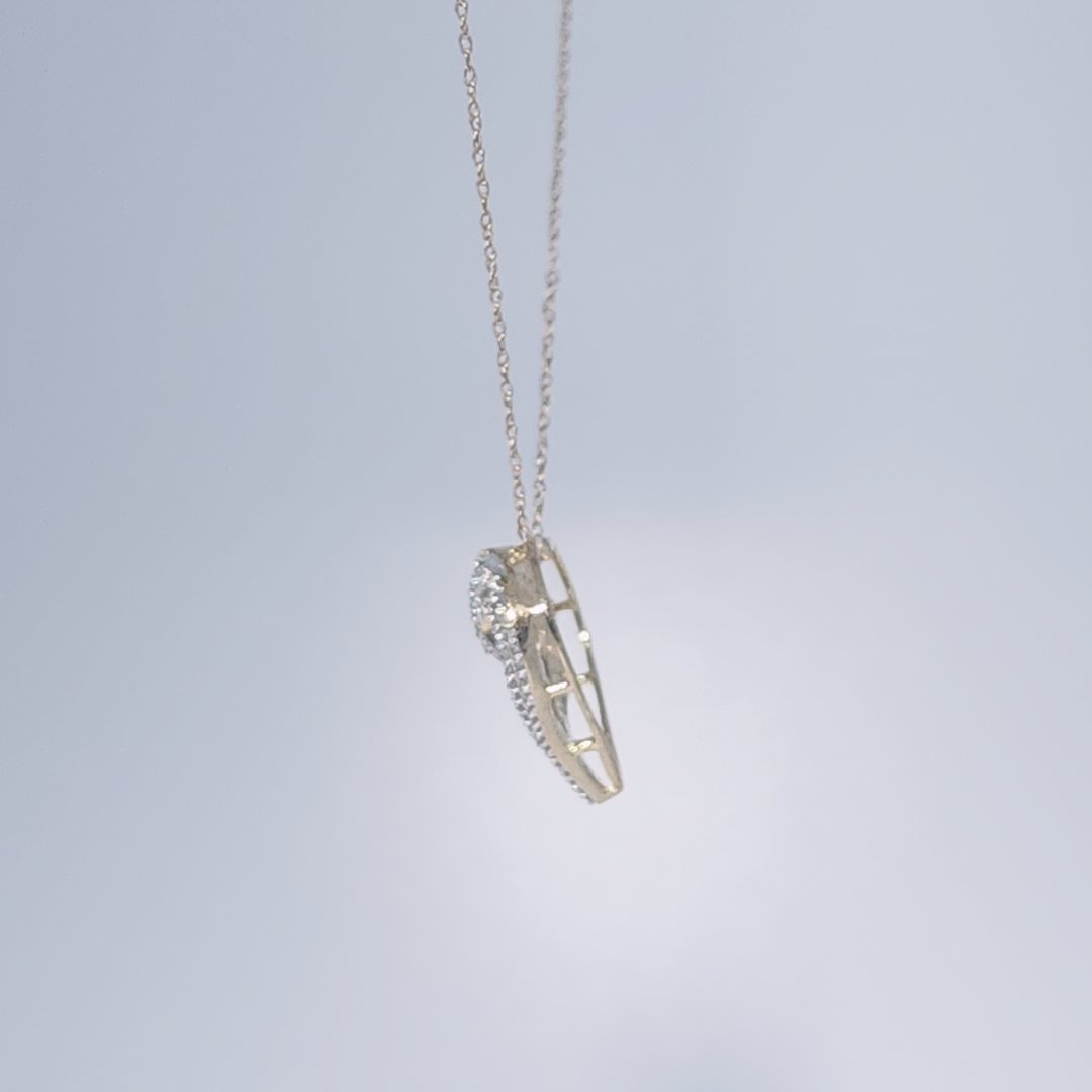 0.50ct Natural Diamond Pendant Chain, 10K Yellow Gold