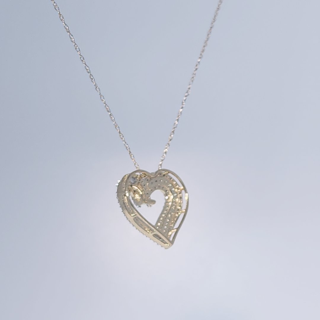 0.50ct Natural Diamond Pendant Chain, 10K Yellow Gold