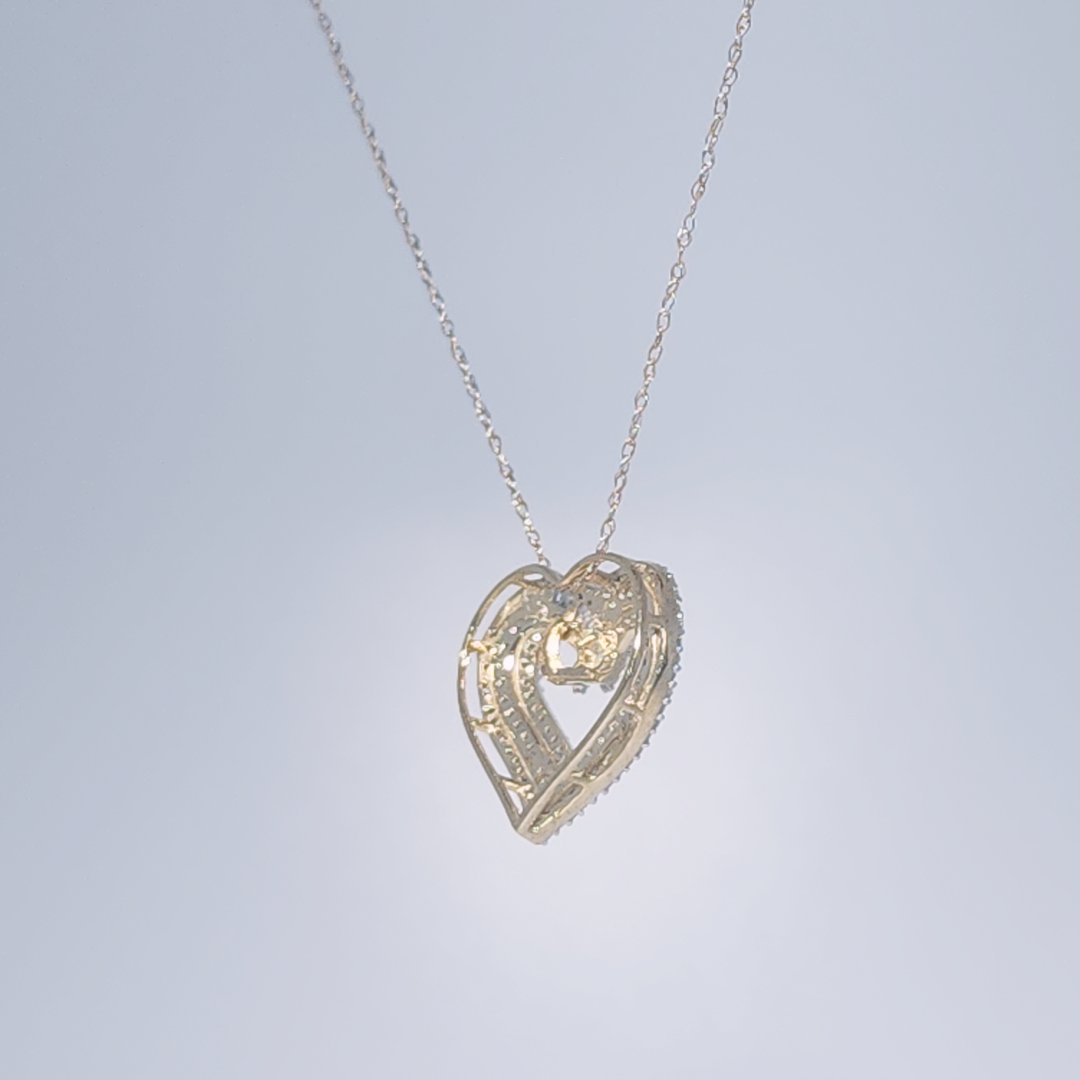 0.50ct Natural Diamond Pendant Chain, 10K Yellow Gold
