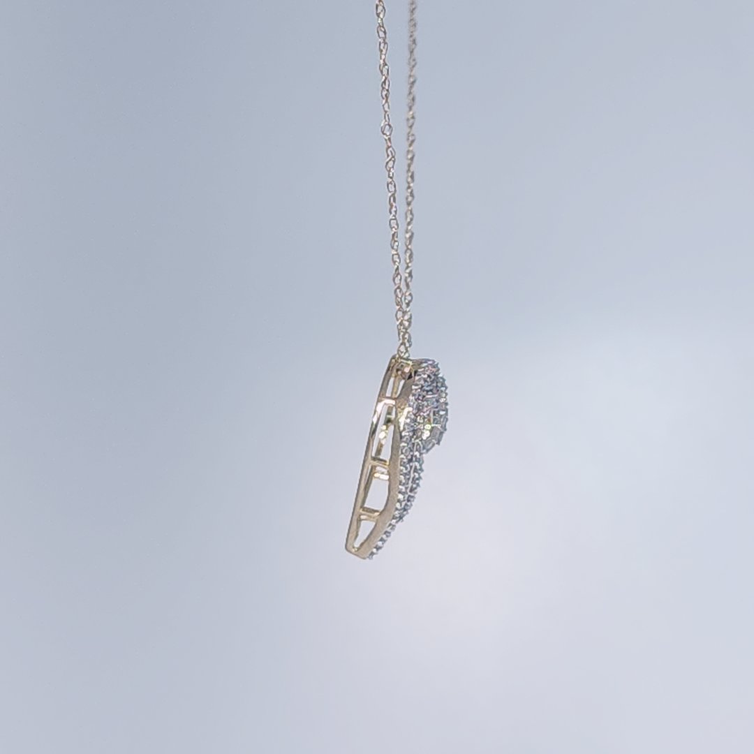 0.50ct Natural Diamond Pendant Chain, 10K Yellow Gold