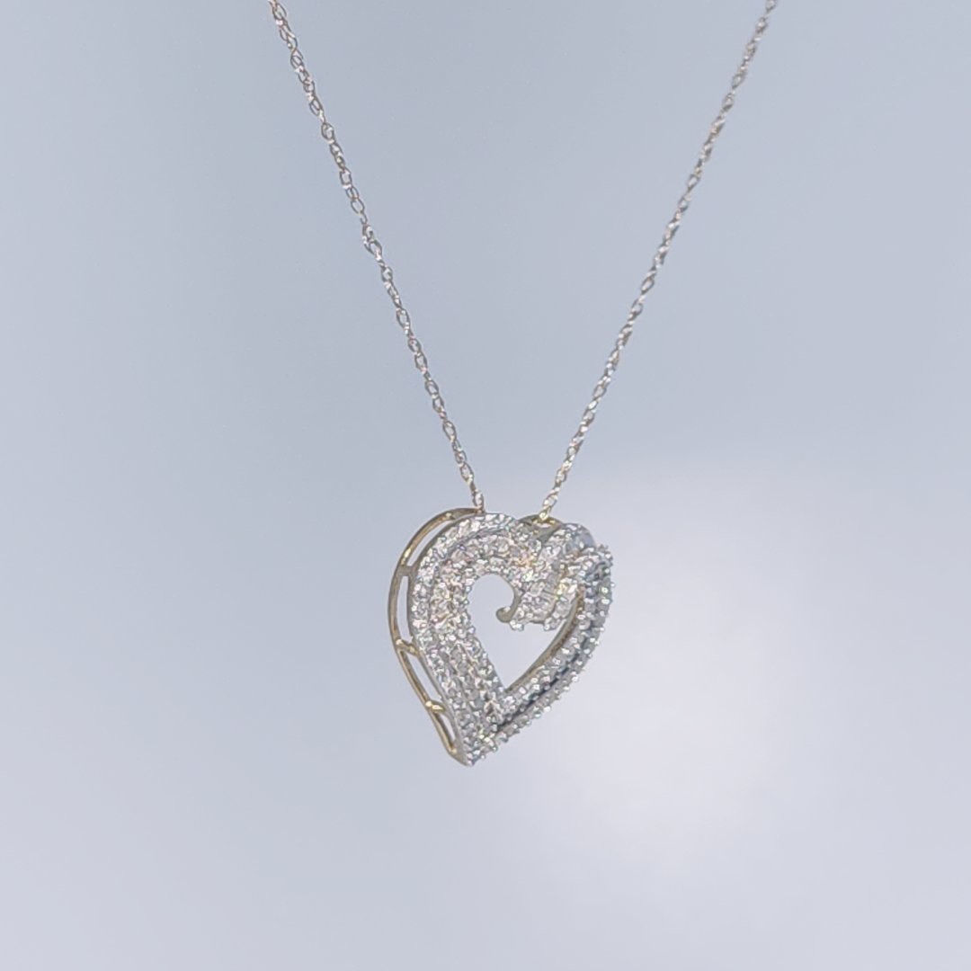 0.50ct Natural Diamond Pendant Chain, 10K Yellow Gold