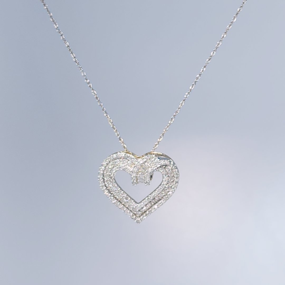 0.50ct Natural Diamond Pendant Chain, 10K Yellow Gold