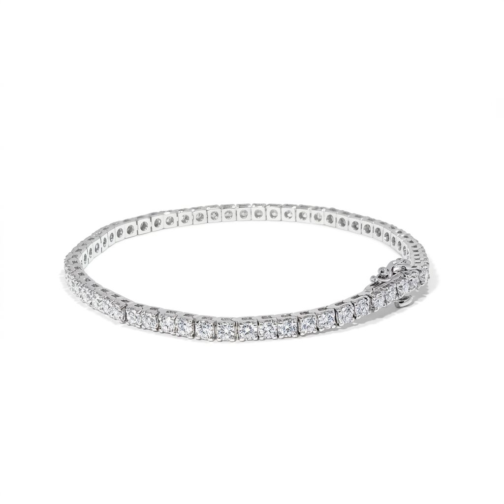 9.18g White Gold Bracelet set with Lab Grown Diamonds totaling 3.94ct.