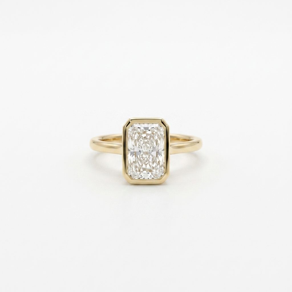 14K Yellow Gold Engagement Ring, set with 1 Lab Grown Diamond (3.03ct), 3.24g, Size 7.