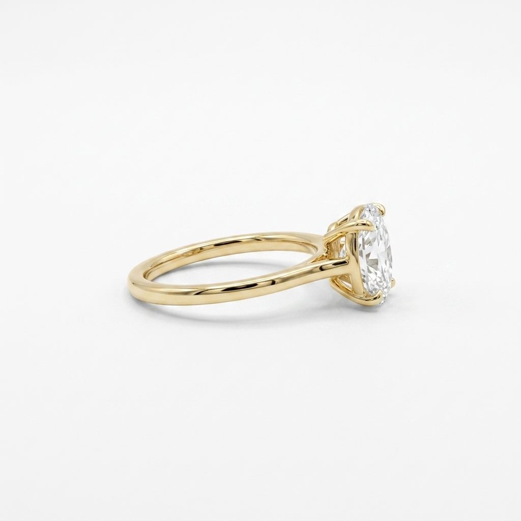 14K Yellow Gold Engagement Ring, set with 1 Lab Grown Diamond (3.03ct), 3.24g, Size 7.