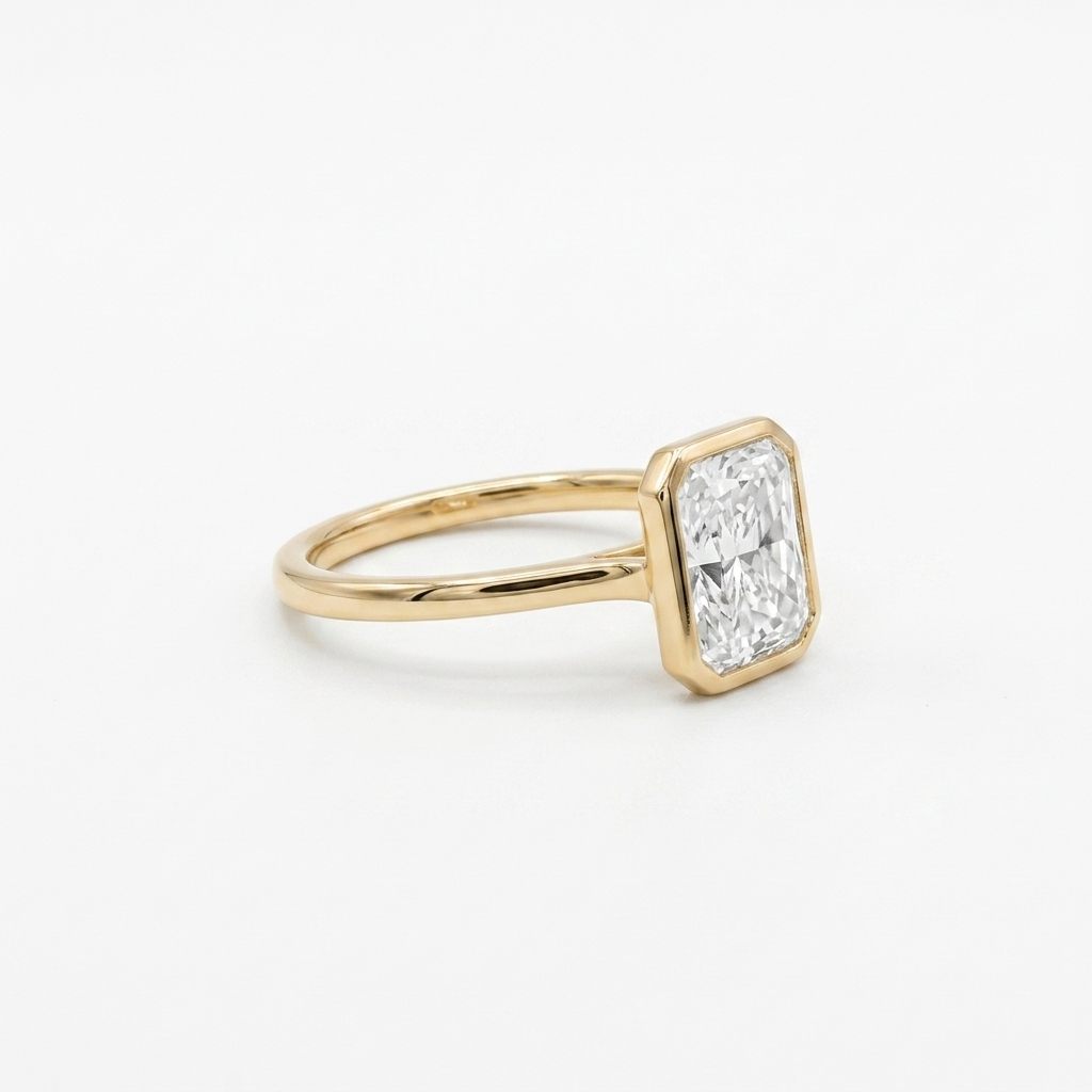 14K Yellow Gold Engagement Ring, set with 1 Lab Grown Diamond (3.03ct), 3.24g, Size 7.