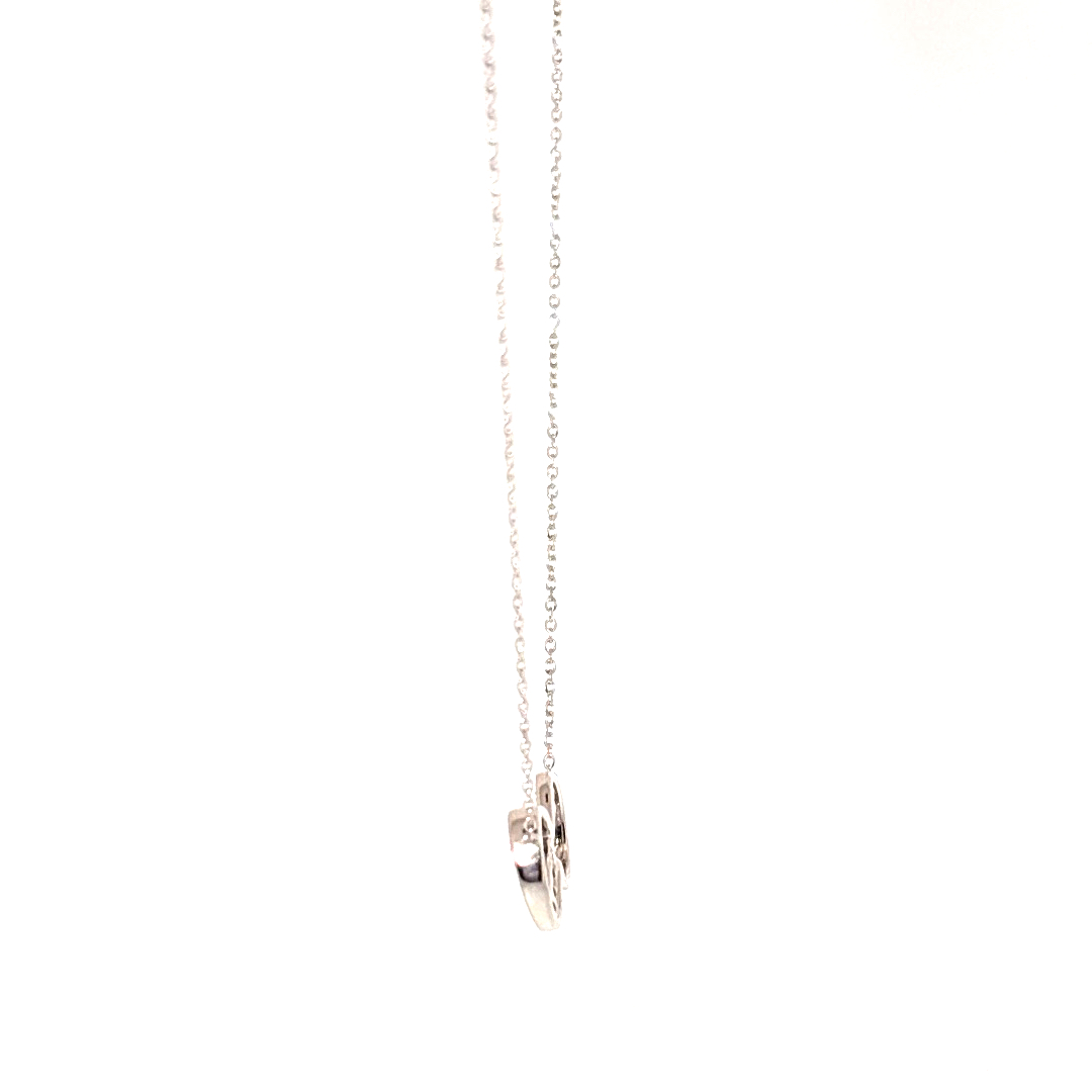 0.20ct Natural Diamonds Infinity, Adjustable Pendant Chain, 14K White Gold