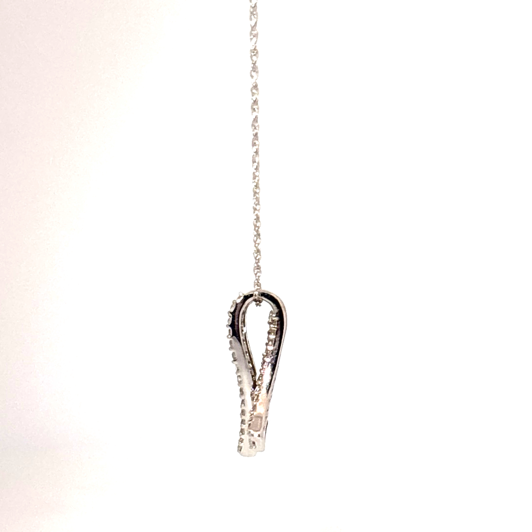 0.54ct Natural Diamonds, Pendant Chain, 10K White Gold