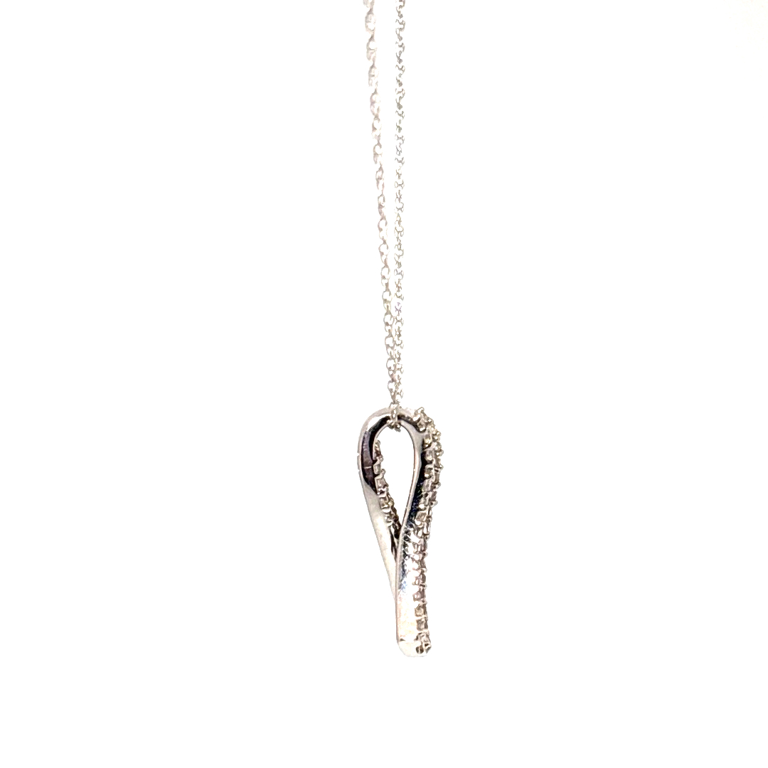 0.54ct Natural Diamonds, Pendant Chain, 10K White Gold
