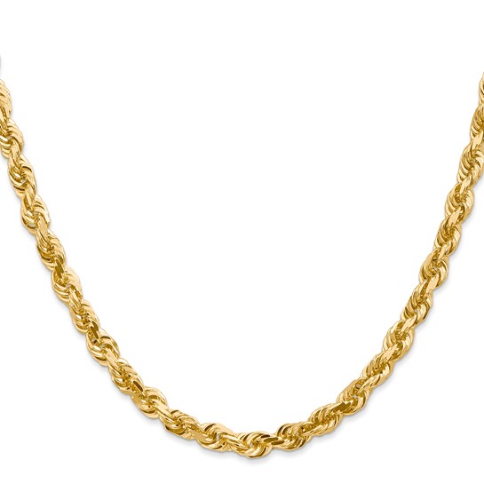 Men's Rope Chain Necklace, 14K Yellow Gold, 26-inch length, 48.8g.