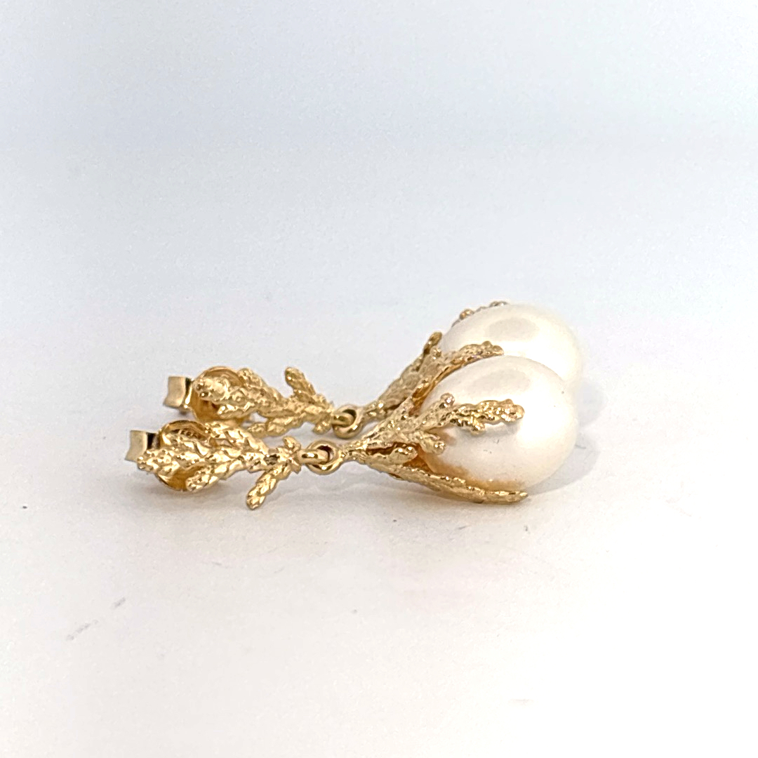 Dual White and Yellow Metal Earrings, Female Design.