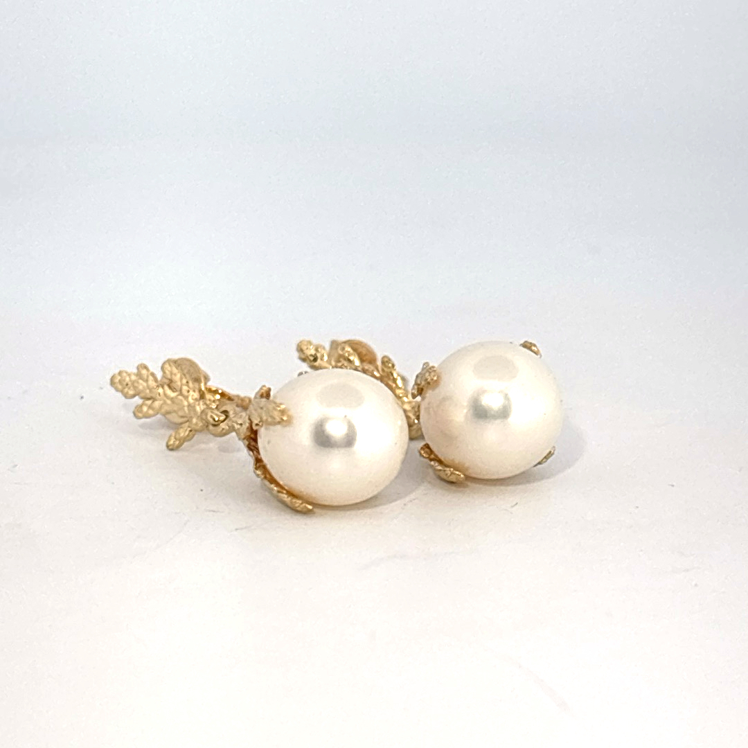 Dual White and Yellow Metal Earrings, Female Design.