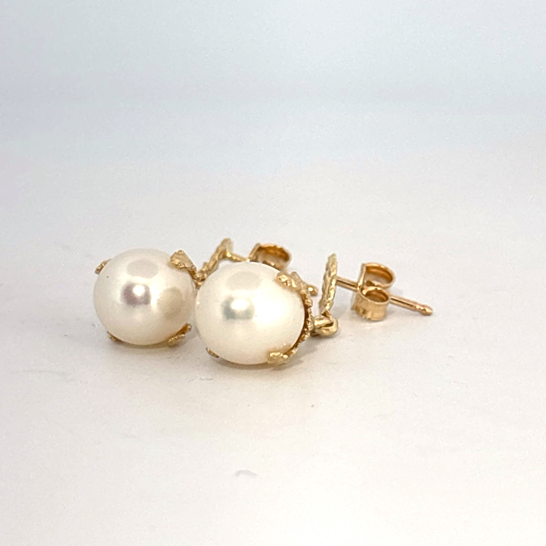 Dual White and Yellow Metal Earrings, Female Design.