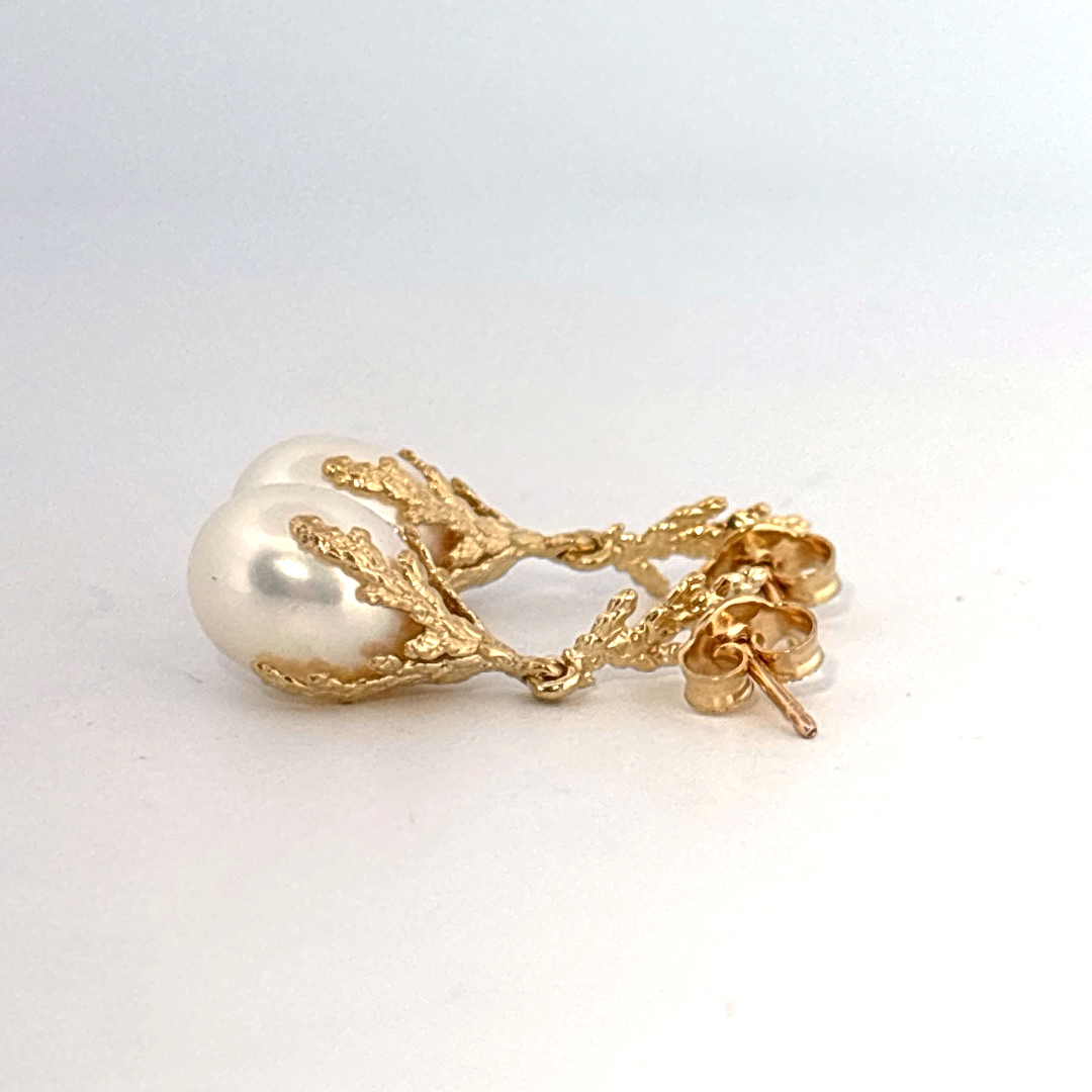 Dual White and Yellow Metal Earrings, Female Design.
