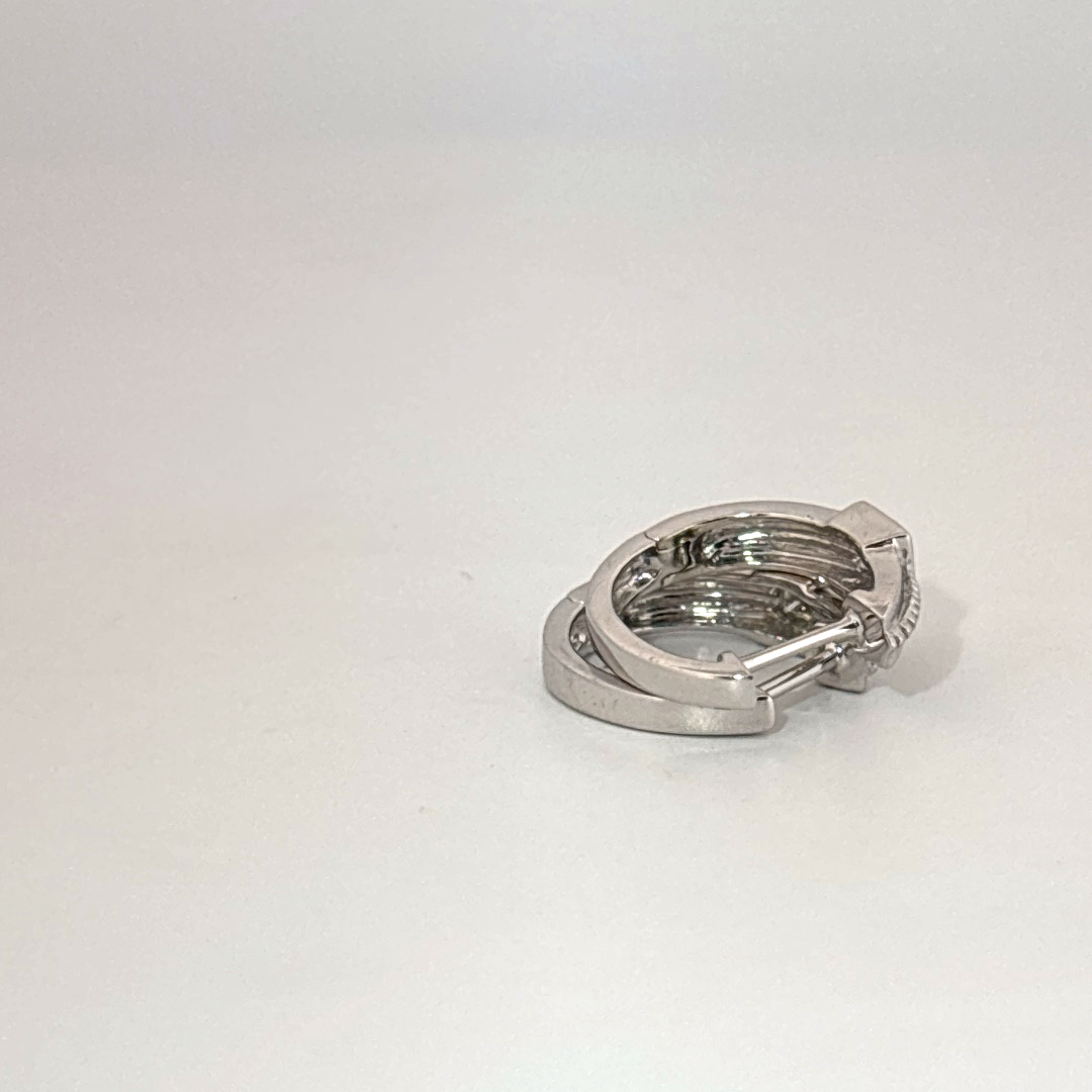 White Gold Earrings, set with Diamonds, Women's style.