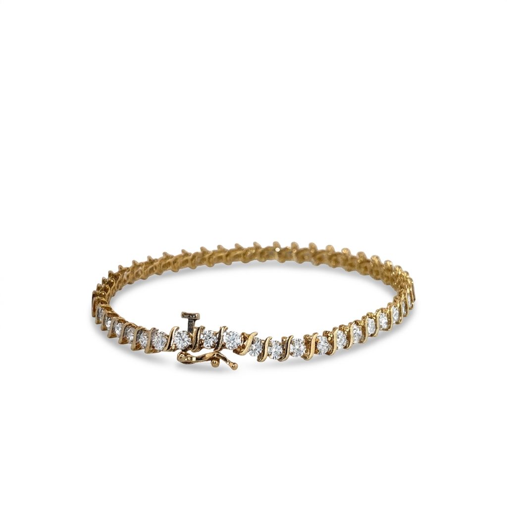 1.3 mm Round, 46 x Natural Diamonds Line 7" Tennis Bracelet